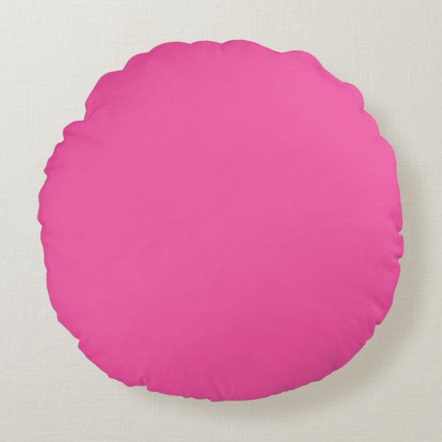Plain bright hot pink round cushion (Front)