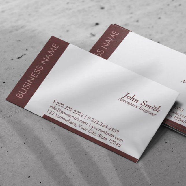 Plain Brown Aerospace Engineer Business Card (Creator Uploaded)