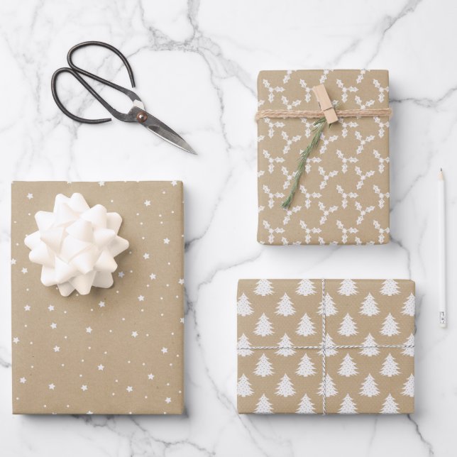 Plain Brown Paper With Christmas Designs (Front)