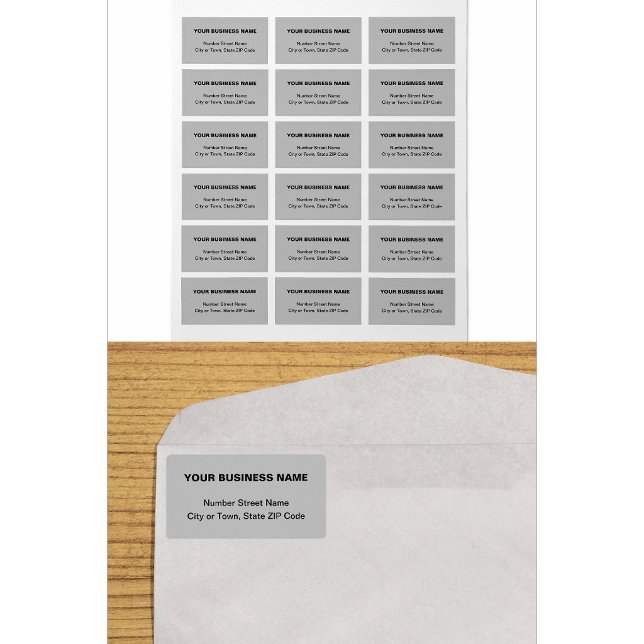 Plain Business Brand Texts on Grey Address Label (Creator Uploaded)