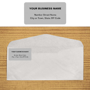 Plain Business Brand Texts on Grey Address Label