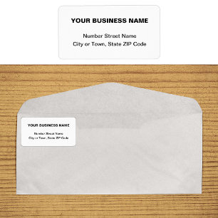 Plain Business Brand Texts on White Address Label