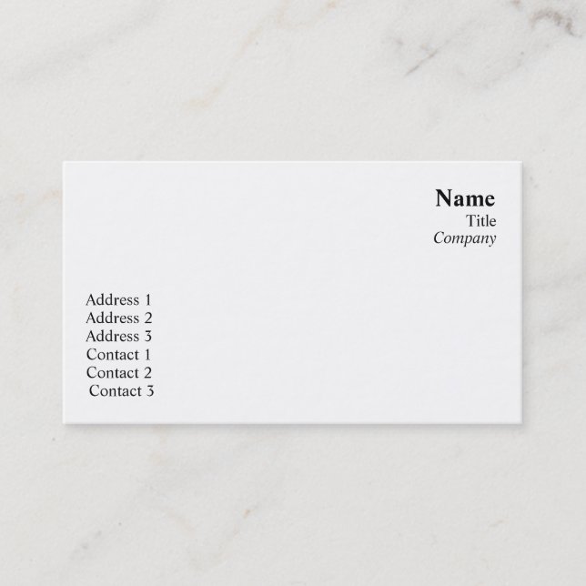 Plain  - Business Business Card (Front)