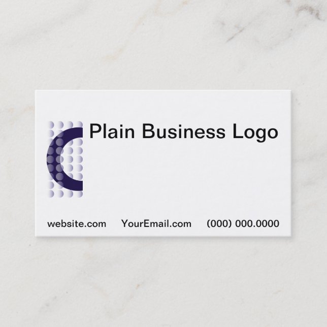 Plain Business Card Logo Blue (Front)