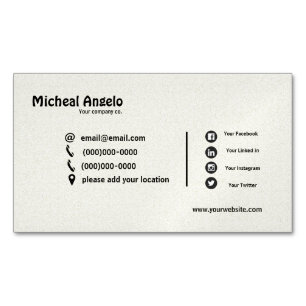 Plain business card magnet