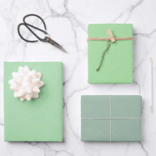 Plain Celadon Apple Cambridge Green Shades 3 Tones Wrapping Paper Sheet