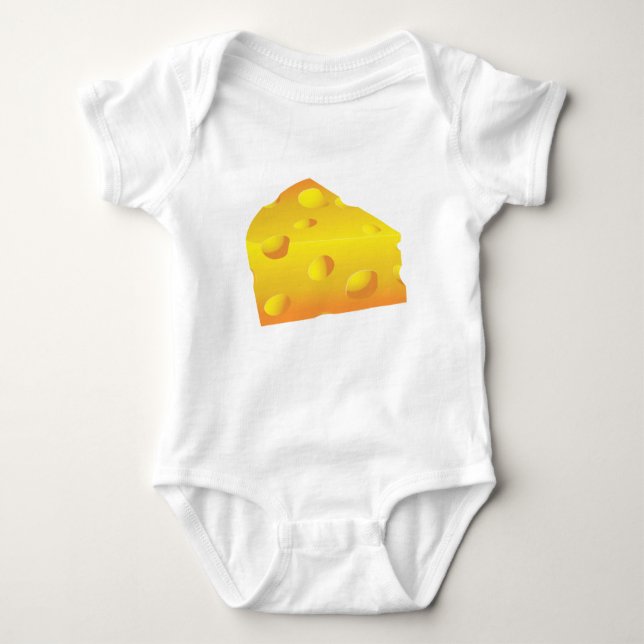 Plain Cheese: ADD YOUR OWN TEXT Baby Bodysuit (Front)