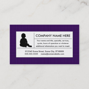 plain childcare business card