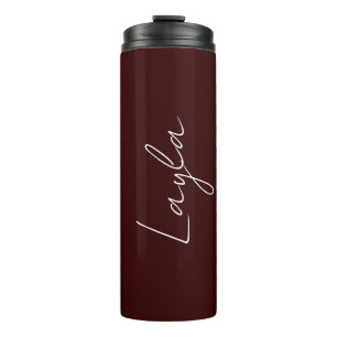 Plain Chocolate Brown And A Template For Your Name Thermal Tumbler
