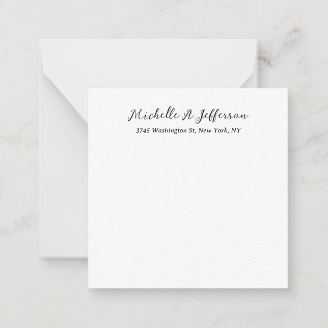 Plain Classical Handwriting Creative Trendy White Card (Front)