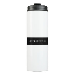 Plain Classical Minimalist Black & White Elegant Thermal Tumbler