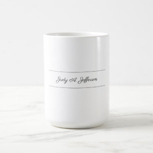 Plain Classical Minimalist Parisienne Calligraphy Coffee Mug
