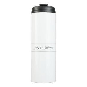 Plain Classical Minimalist Parisienne Calligraphy Thermal Tumbler