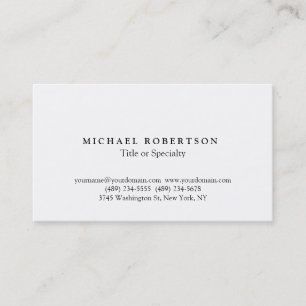 Plain Clean Black & White Classical Business Card