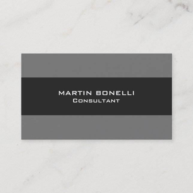 Plain Clean Grey Striped Standard Business Card (Front)