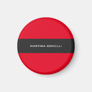 Plain Clean Red Grey Stripe Magnet