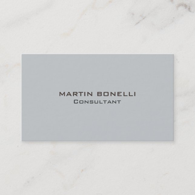 Plain Clean Simple Grey Standard Business Card (Front)
