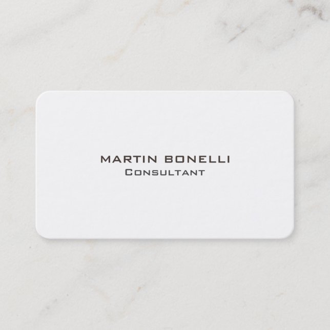 Plain Clean Simple Rounded Corner Business Card (Front)