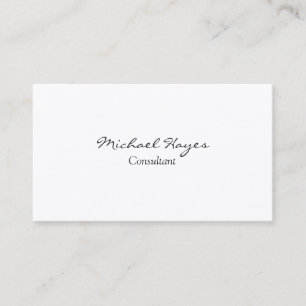 Plain Clean Simple Stylish Handwriting Business Card