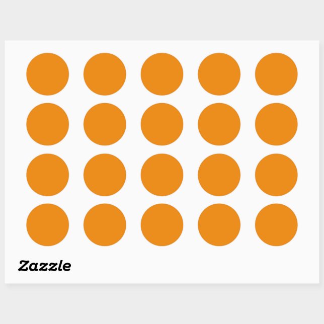 Plain color dull orange classic round sticker (Sheet)