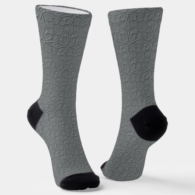 Plain Color With Added Design Crew Socks (Angled)
