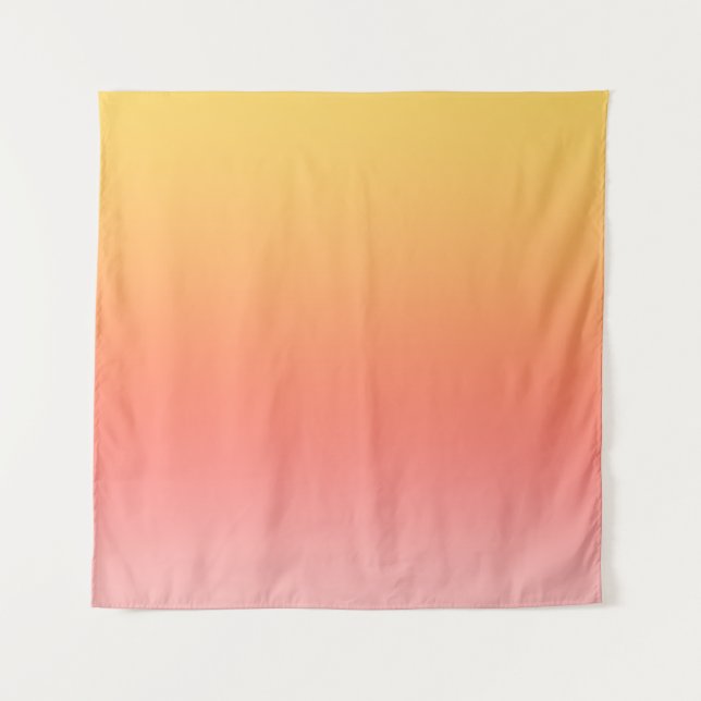 Plain colors - Yellow to Misty Pink ombre Tapestry (Front)