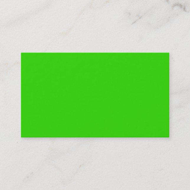 Plain Colour Bright Green Business Cards Colours 5 (Front)