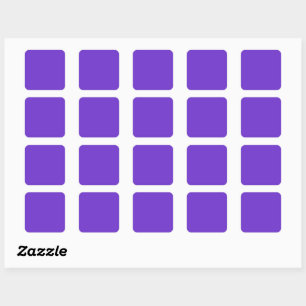 Plain colour bright violet vivid purple square sticker