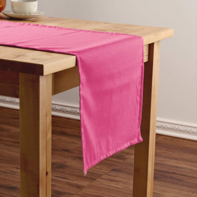 Plain colour french rose hot pink short table runner (In Situ)