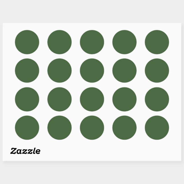 Plain colour grape leaves green classic round sticker (Sheet)