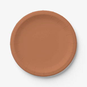 Plain colour pastel burnt orange paper plate