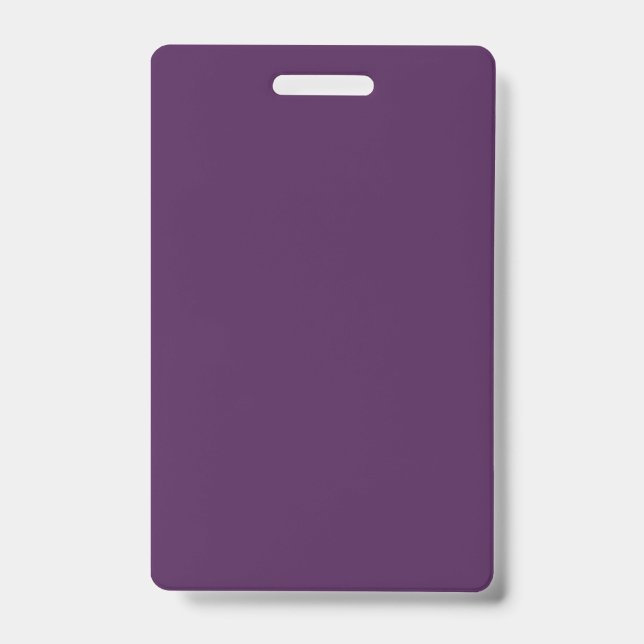 Plain colour solid midnight dark purple ID badge (Front)