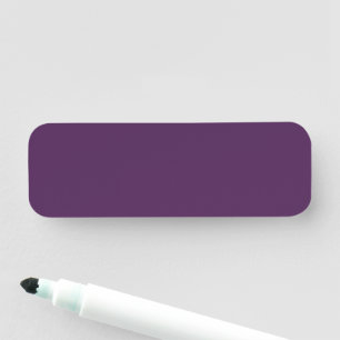 Plain colour solid midnight dark purple name tag