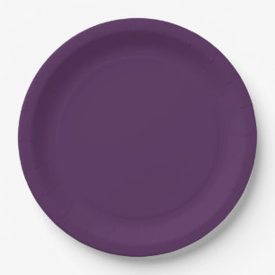 Plain colour solid midnight dark purple paper plate