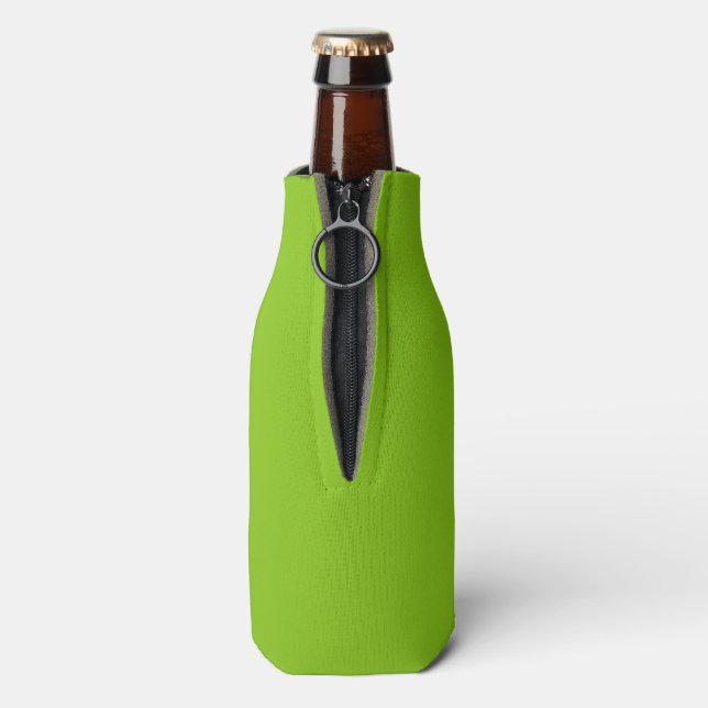 Plain colour solid parrot bright lime green bottle cooler (Bottle Back)