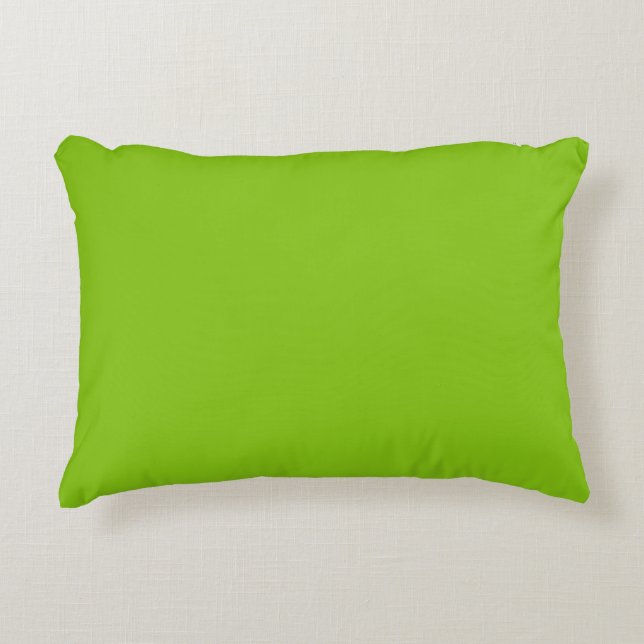 Plain colour solid parrot bright lime green decorative cushion (Front)