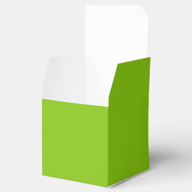 Plain colour solid parrot bright lime green favour box (Opened)