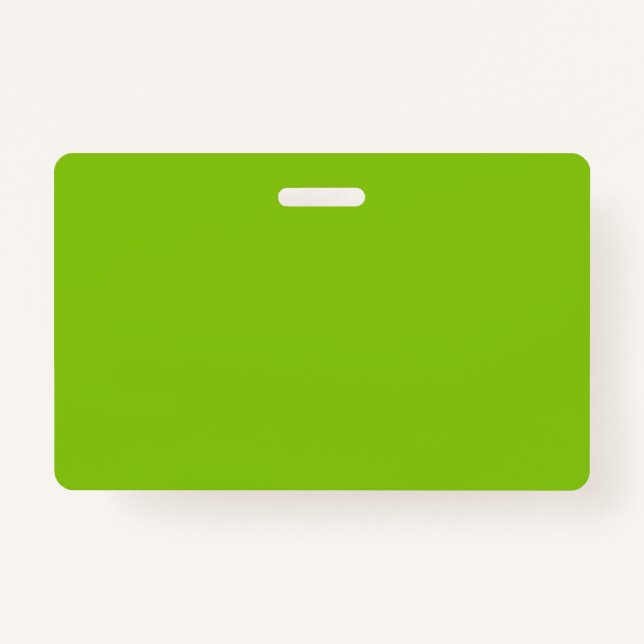 Plain colour solid parrot bright lime green ID badge (Front)