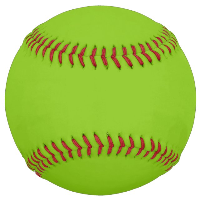 Plain colour solid parrot bright lime green softball (Front)