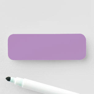 Plain colour solid pastel purple African violet Name Tag