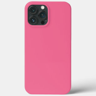 Plain colour solid rosy watermelon pink iPhone 13 pro max case