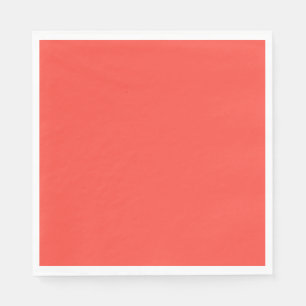 Plain colour sunset orange coral red napkin