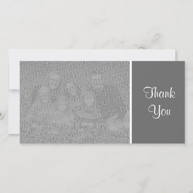 Plain Colour - Thank You - Dark Grey Card (Front)