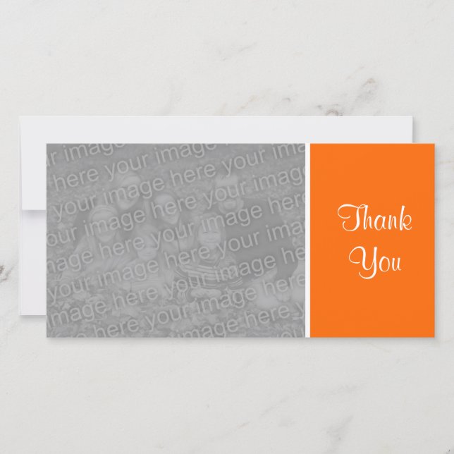 Plain Colour - Thank You - Orange Card (Front)