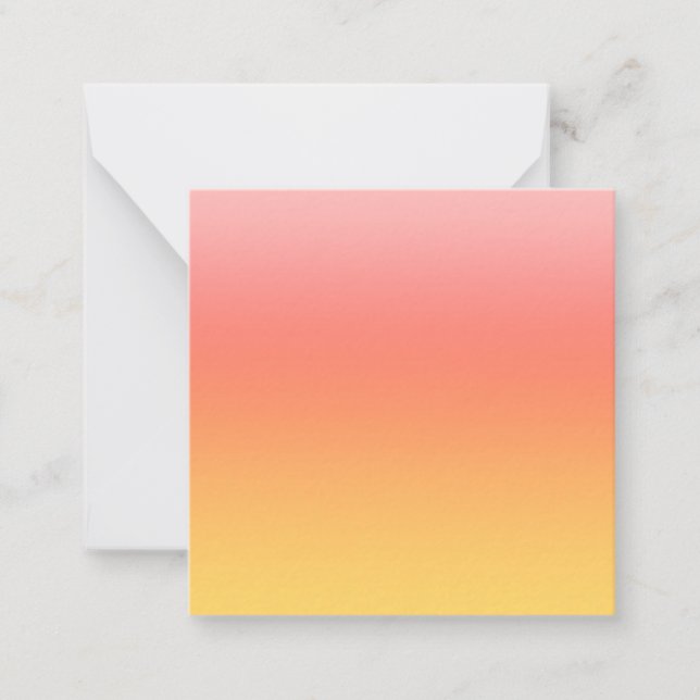 Plain colours - Yellow to Misty Pink ombre Card (Front)