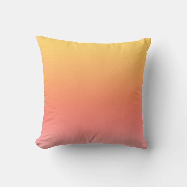 Plain colours - Yellow to Misty Pink ombre Cushion (Front)