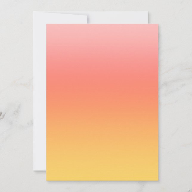 Plain colours - Yellow to Misty Pink ombre Invitation (Front)