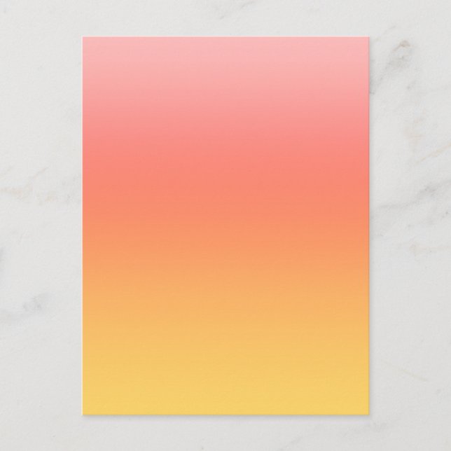 Plain colours - Yellow to Misty Pink ombre Postcard (Front)