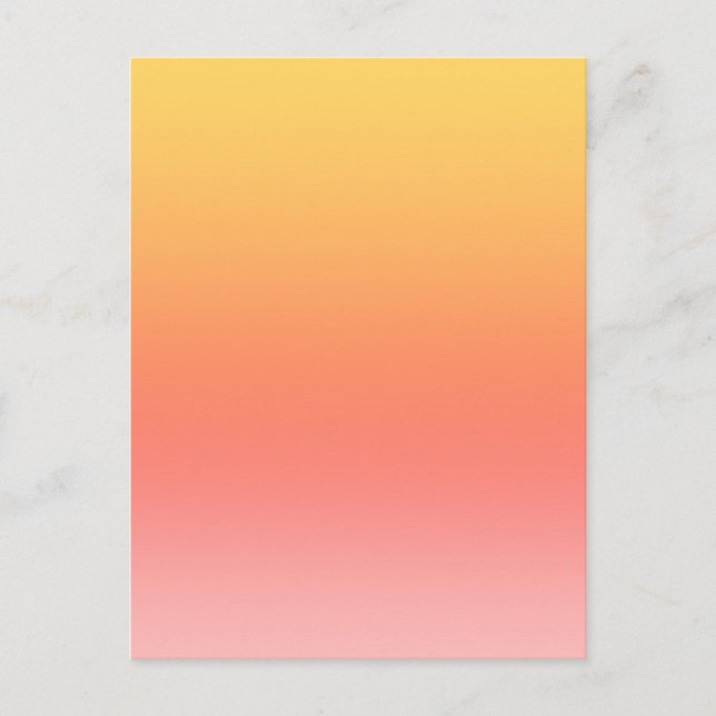 Plain colours - Yellow to Misty Pink ombre Postcard (Front)