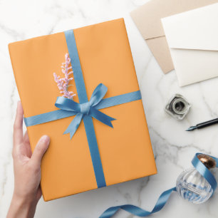 Plain Creamy Carrot Orange Colour Shade Tone Wrapping Paper